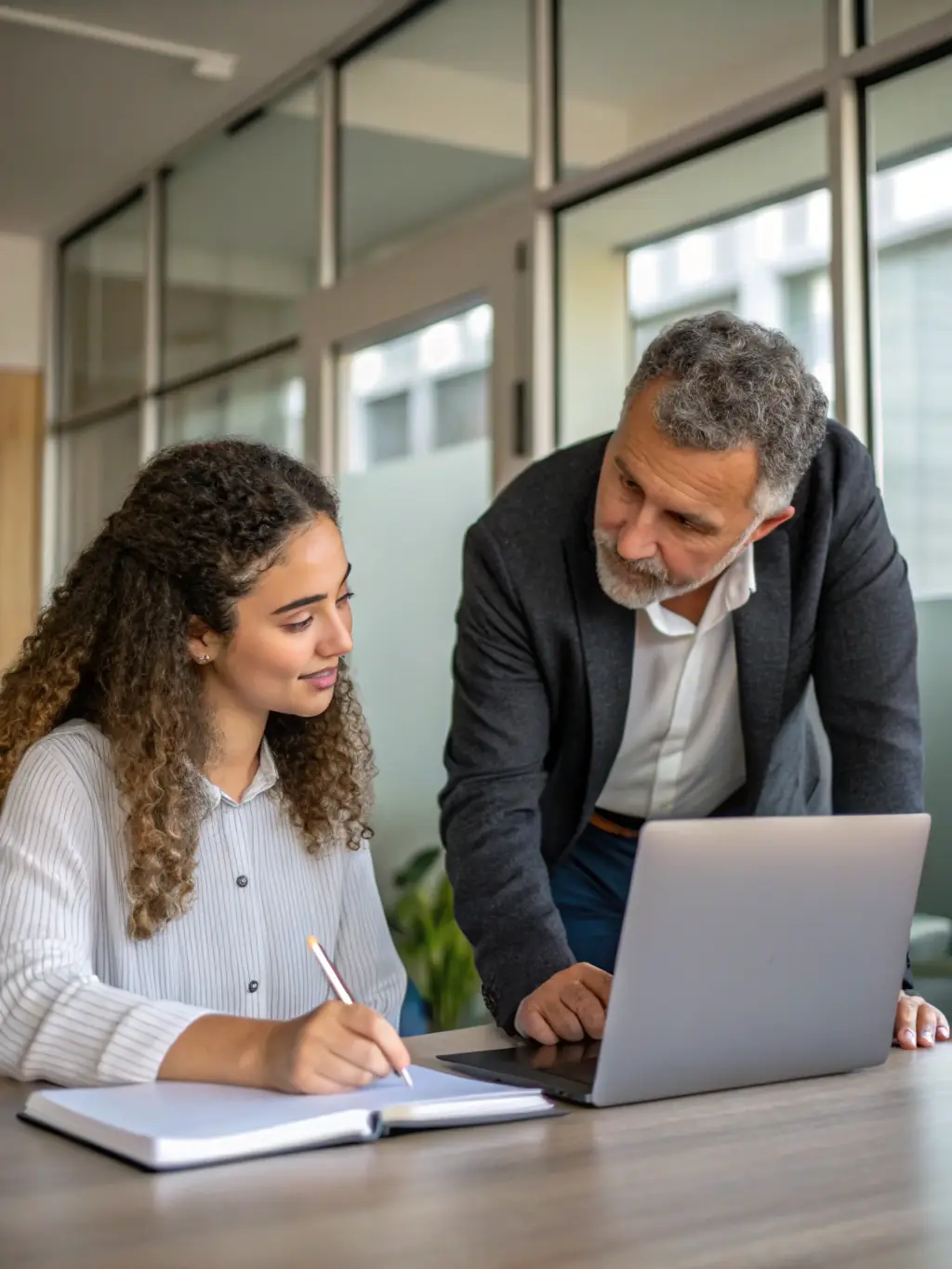A mentor engaged in a one-on-one coaching session, actively listening and providing thoughtful feedback, showcasing personalized support.